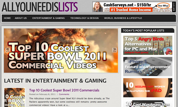 About   allyouneedislists screenshot february 2011