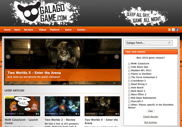 20+ Cool WordPress Sites Using Arras Theme   galago game screenshot arras theme