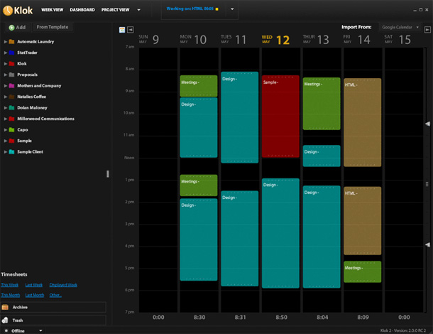 Top 5 Time Tracking and Invoice Software   klok time tracking screenshot