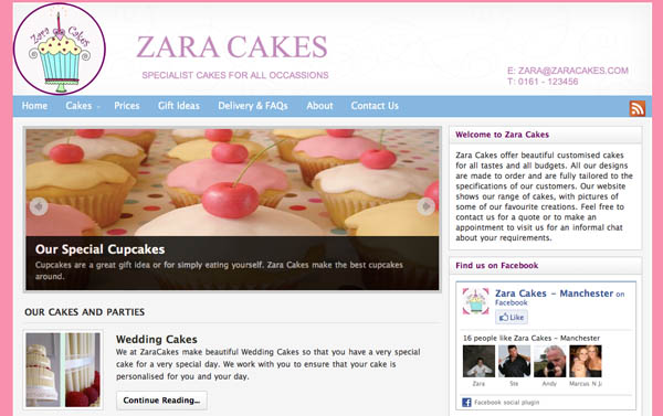 20+ Cool WordPress Sites Using Arras Theme   zara cakes screenshot arras wordpress theme