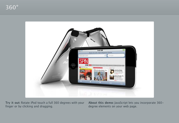 10 Awesome HTML5 Effect Demos   apple html5 showcase 360 degree iphone 3d
