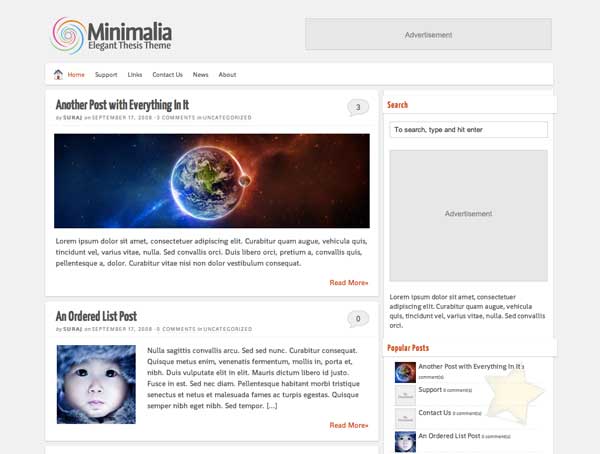 premium wordpress themes 10 Awesome August 2011 WordPress Premium Themes minimalia premium wordpress blog thesis child theme august 2011