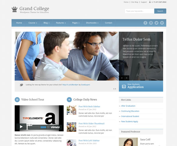 {focus_keyword} The 11 Best Premium WordPress Themes of March 2012 grand college university school education premium wordpress theme