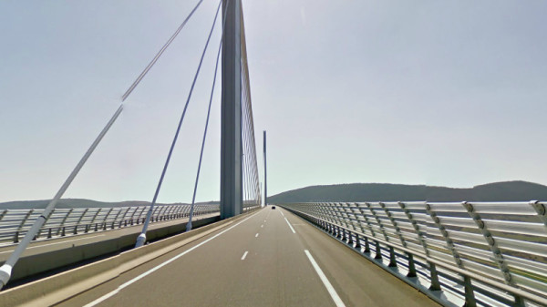 The 7 Most Beautiful European Roads on Google Streetview   streetviewroutes 06 millau viaduct 600x337