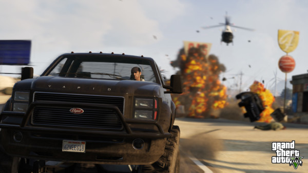 Pickup truck police helicopter chase