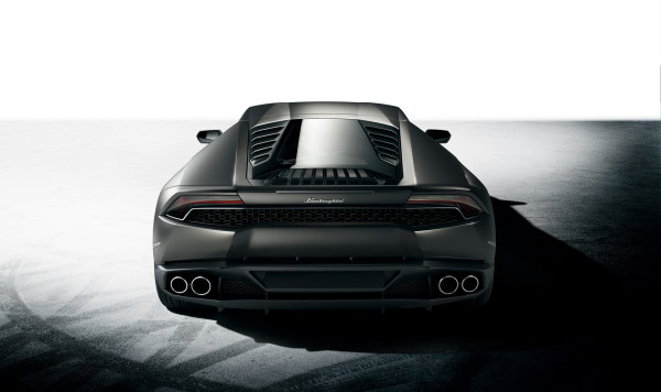 Car wallpaper: Lamborghini Huracan LP 610-4 (black/dark grey) rear view car wallpaper Lamborghini Huracán LP 610-4: 21 Car Wallpapers car wallpaper lamborghini huracan lp 610 4 wallpaper background dark grey black rear asphalt