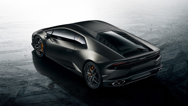 Car wallpaper: Lamborghini Huracan LP 610-4 (black/dark grey) rear left view car wallpaper Lamborghini Huracán LP 610-4: 21 Car Wallpapers car wallpaper lamborghini huracan lp 610 4 wallpaper background dark grey black rear left asphalt